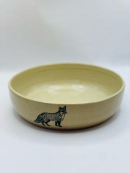 Głęboki talerz ceramiczny obiadowy Dziki Zwierz, toczony na kole garncarskim, ok 600 ml