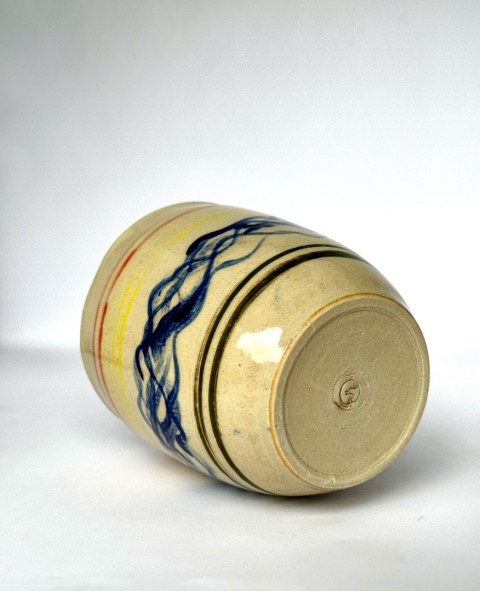 Kubek ceramiczny ToGo w kolorowe szlaczki Ok 400 ml Kubek ceramiczny ToGo w kolorowe szlaczki Ok 400 ml