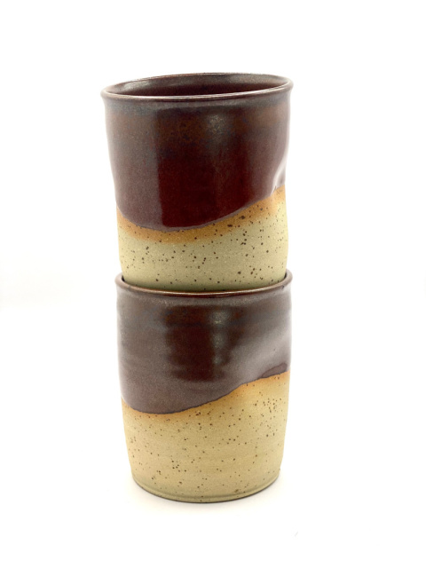 Kubek ceramiczny bez ucha częściowo szkliwiony ok 300 ml Kubek ceramiczny bez ucha częściowo szkliwiony ok 300 ml