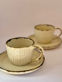 Ceramiczna, kremowa filiżanka ze spodkiem 200ml