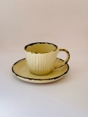 Ceramiczna, kremowa filiżanka ze spodkiem 200ml
