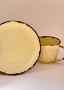 Ceramiczna, kremowa filiżanka ze spodkiem 200ml