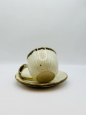 Ceramiczna, kremowa filiżanka ze spodkiem 200ml