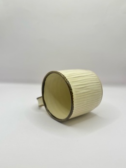 Kubek ceramiczny, kremowy , żłobiony ok 300ml