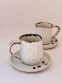 Espresso, Kubek ceramiczny 120 ml z brązową lamówka