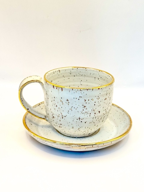 Filiżanka ze spodkiem  "Złoty Poranek" – straciatella, 250 ml