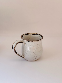 Espresso, Kubek ceramiczny 120 ml z brązową lamówka