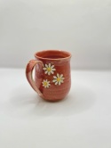 Kubek ceramiczny 250 ml różowy ze stokrotkami