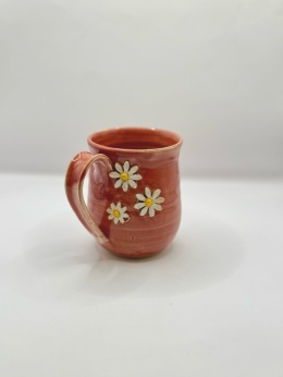 Kubek ceramiczny 250 ml różowy ze stokrotkami