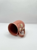 Kubek ceramiczny 250 ml różowy ze stokrotkami