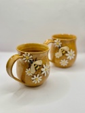 Kubek ceramiczny 250 ml z pszczołą i stokrotkami