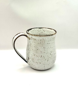 Kubek ceramiczny 300 ml z brązową lamówka