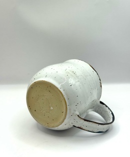 Kubek ceramiczny 350 ml z brązową lamówka