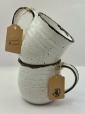 Kubek ceramiczny 350 ml z brązową lamówka