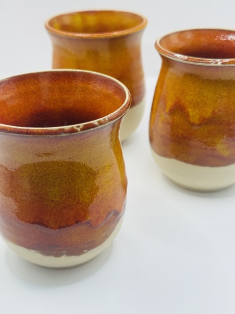 Matero ognista pomarańcza, częściowo nie szkliwione ok 300 ml