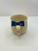 Elegancki, duży kubek ceramiczny z granatową kokardką ok 400 ml.