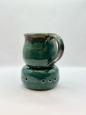 Zielony kubek ceramiczny z podgrzewaczem ok 350ml